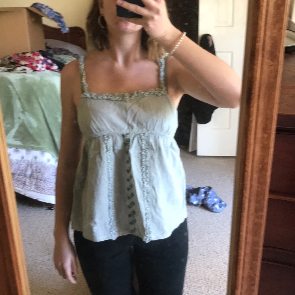 Green baby doll tank top